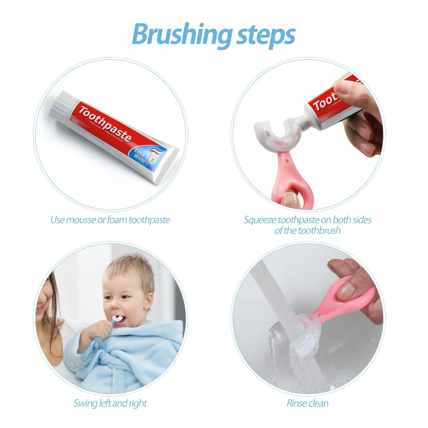 360 Degree U-Shaped Baby Toothbrush [Pack of 2]