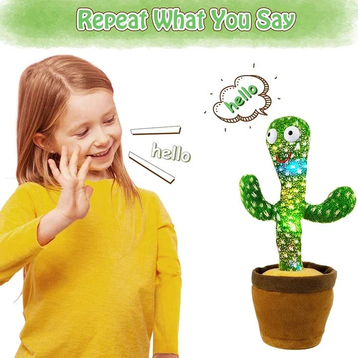 Interactive Dancing Cactus Toy – Singing, Talking, Voice Recording– Rechargeable