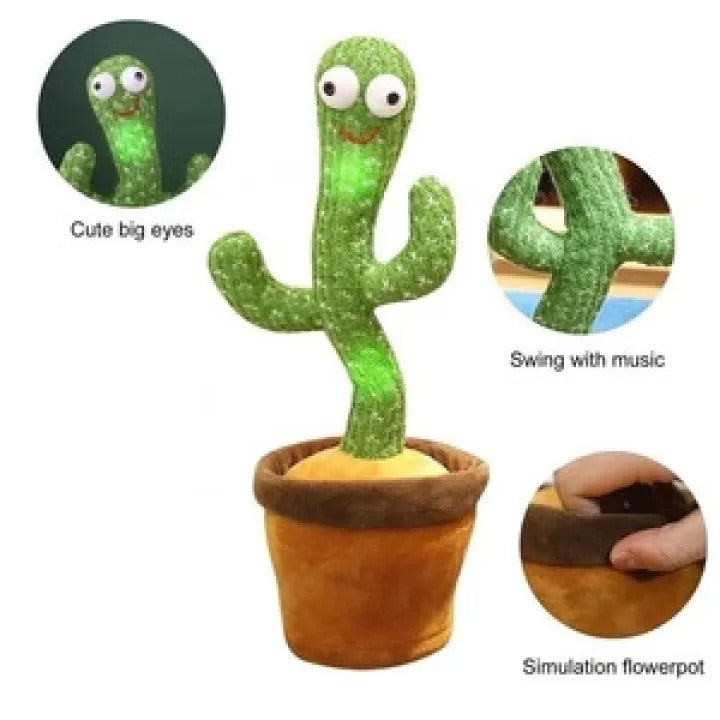 Interactive Dancing Cactus Toy – Singing, Talking, Voice Recording– Rechargeable