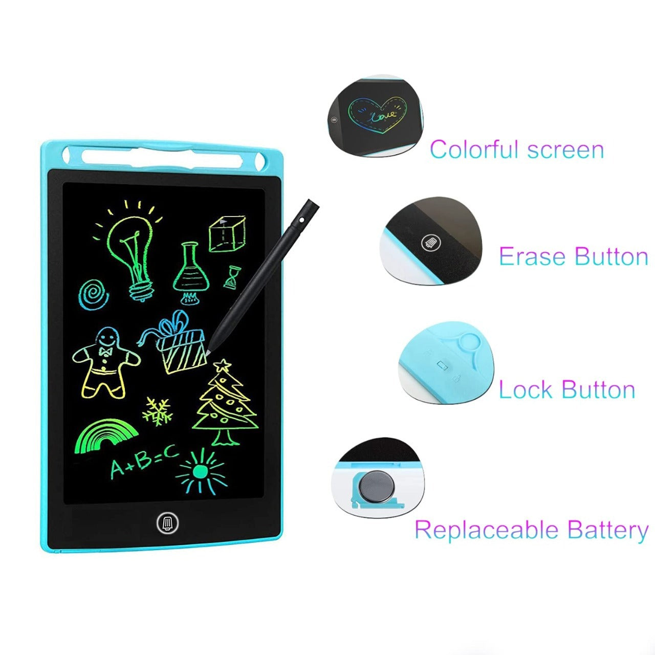 8.5 Inch LCD Writing Tablet for Kids – Colorful Doodle Board