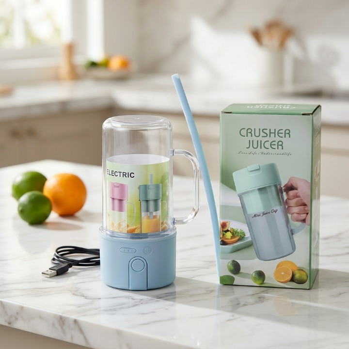 Portable Mini Crusher Juicer – USB Rechargeable Electric Juice Cup