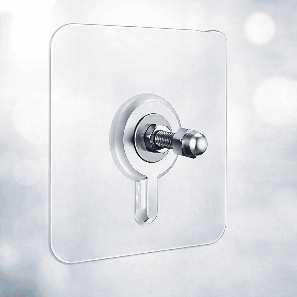 Pack of 10 Heavy-Duty Self-Adhesive Transparent Wall Hooks