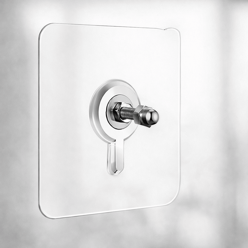 Pack of 10 Heavy-Duty Self-Adhesive Transparent Wall Hooks