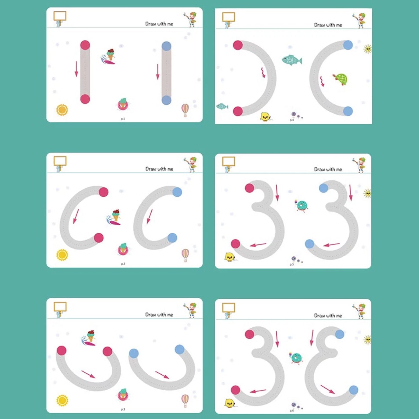 Magical Tracing Workbook Set for Kids – Reusable Learning to Write Alphabet